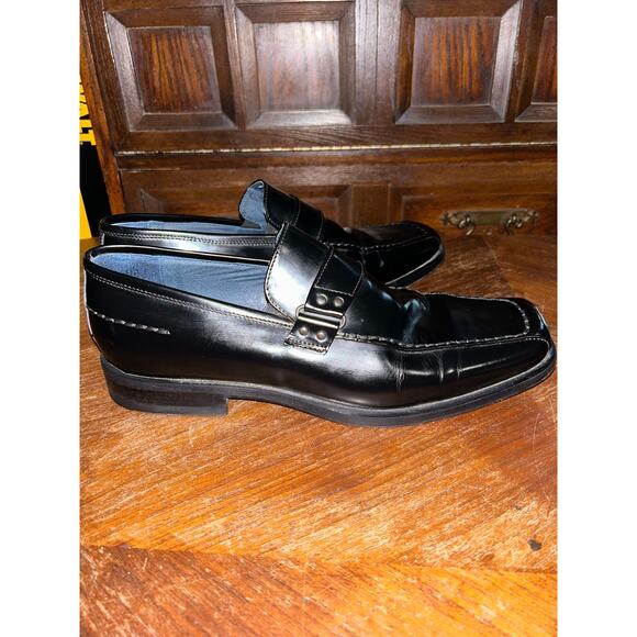 Bacco Bucci  Black Patent Leather  Top Strap Detail Made n Italy  Loafers  10.5W main image 14